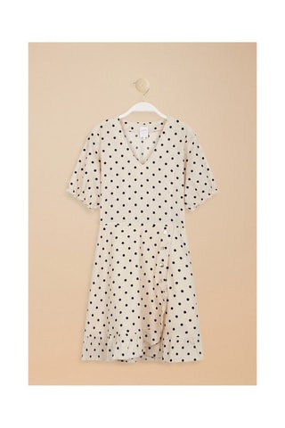 Vestido midi de lino Rejy - Beige