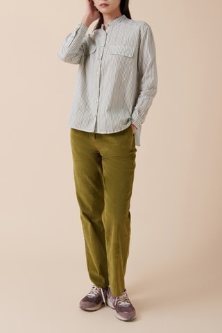 Camisa - 
Caqui y blanco