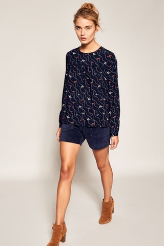 Blusa efecto doble prenda Tistou - Azul marino