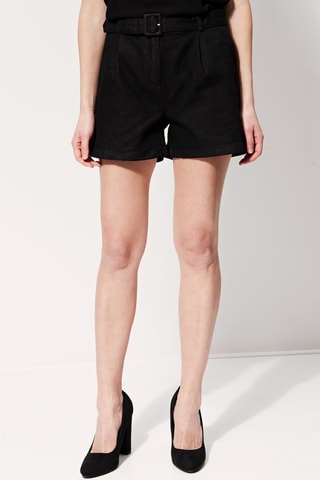 Short vaquero de tiro alto Innocence - Negro