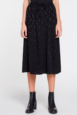 Falda midi plisada - Negro