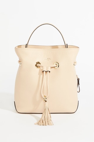 Sac seau en cuir Sacha S - Beige