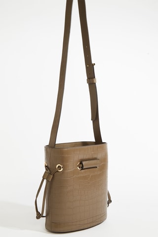 Sac seau en cuir Le Huit S - Kaki