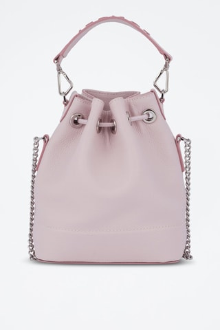 Sac seau en cuir Ninon S - Rose clair