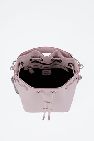 Sac seau en cuir Ninon S - Rose clair