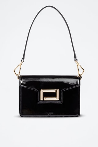 Sac porté épaule en cuir verni Angèle Mini - Noir