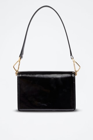 Sac porté épaule en cuir verni Angèle Mini - Noir