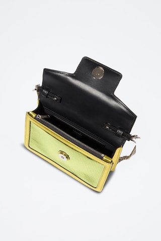 Sac porté épaule en cuir Angèle Mini - Doré