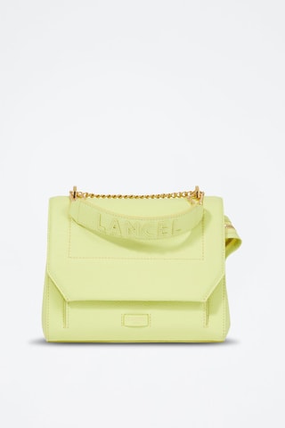 Sac porté épaule en cuir Ninon M - Vert citron