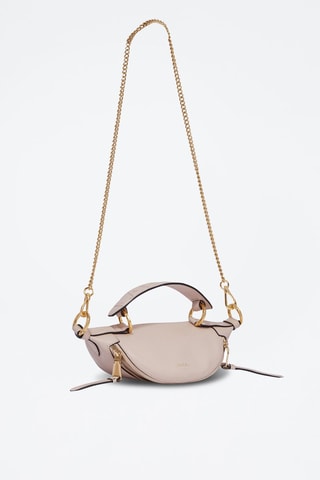 Sac porté épaule en cuir Mini Origami - Rose