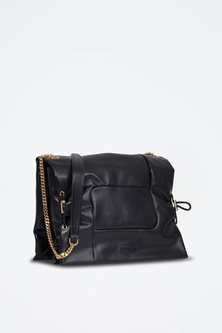 Sac bandoulière en cuir Billie L - Noir