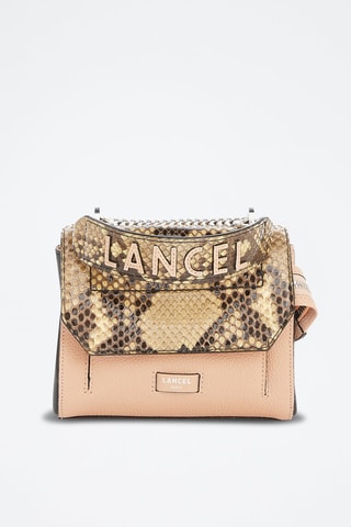 Sac bandoulière en cuir Ninon S - Nude et noir 