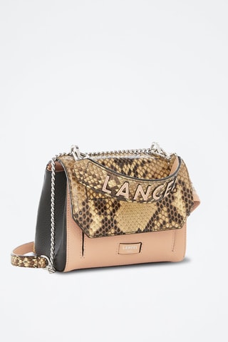 Sac bandoulière en cuir Ninon S - Nude et noir 