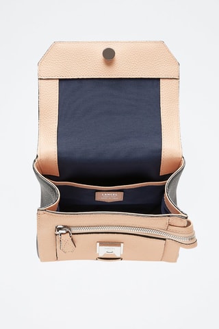 Sac bandoulière en cuir Ninon S - Nude et noir 