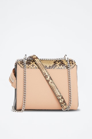 Sac bandoulière en cuir Ninon S - Nude et noir 