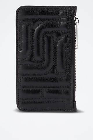 Porte-cartes en cuir Midi-Minuit - Noir