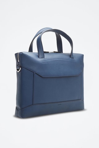 Porte-documents en cuir Graphic - Bleu pétrole