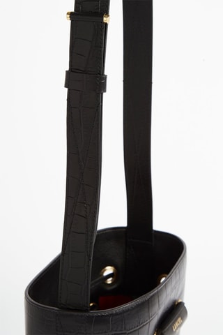 Sac seau en cuir Le Huit S - Noir