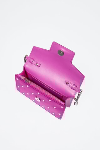 Sac porté épaule en cuir Angele Mini - Fuchsia