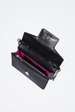 Sac porté épaule en cuir Angele Mini - Noir