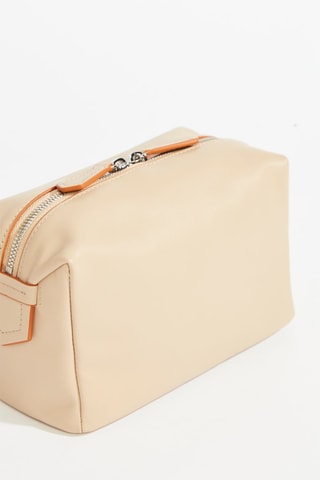 Trousse de toilette en cuir Neo Pop - Beige