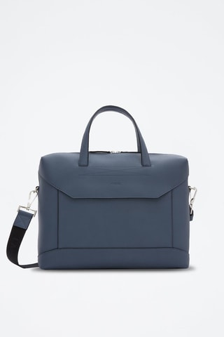 Porte-documents en cuir Graphic - Bleu pétrole