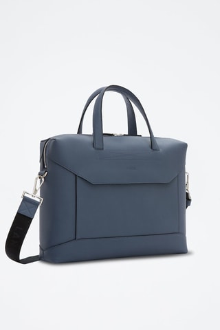 Porte-documents en cuir Graphic - Bleu pétrole