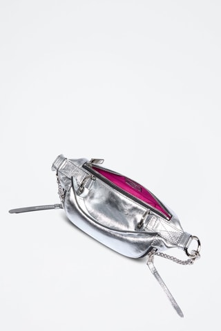 Sac bandoulière en cuir Origami Mini - Argenté