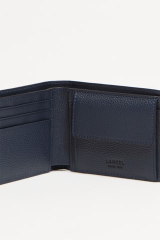 Portefeuille en cuir Graphic - Bleu pétrole