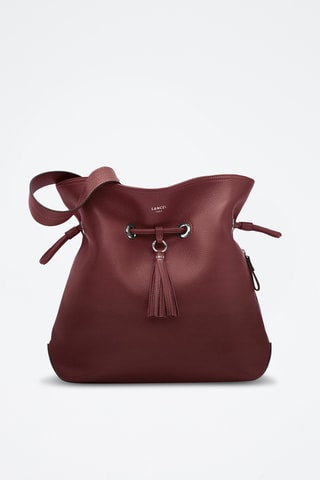 Sac seau en cuir Sacha - Bordeaux