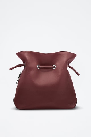 Sac seau en cuir Sacha - Bordeaux