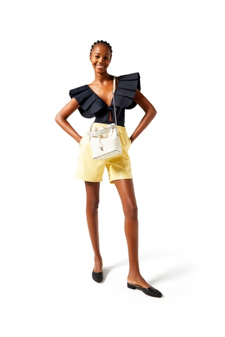 Sac seau en cuir Ninon - Blanc