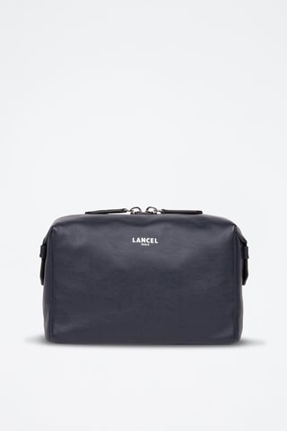 Trousse de toilette en cuir Néo pop - Bleu marine