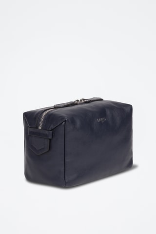 Trousse de toilette en cuir Néo pop - Bleu marine