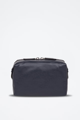 Trousse de toilette en cuir Néo pop - Bleu marine