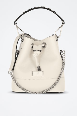 Borsa a secchiello in pelle Ninon de Lancel - Bianco