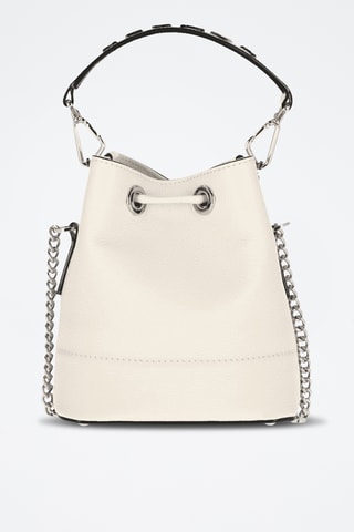 Borsa a secchiello in pelle Ninon de Lancel - Bianco