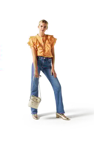 Borsa a secchiello in pelle Ninon de Lancel - Bianco