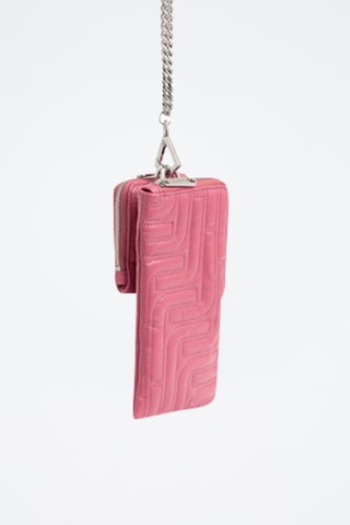 Etui pour téléphone en cuir Midi-minuit - Rose