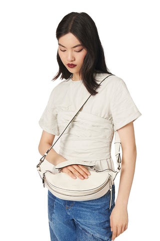 Sac bandoulière en cuir Origami - Blanc