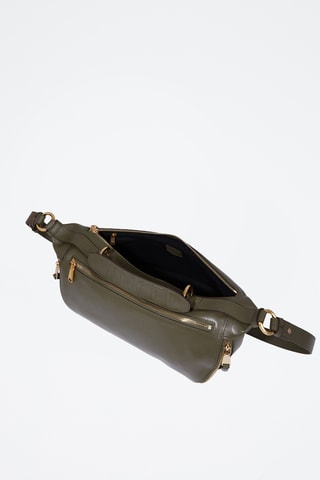 Sac bandoulière en cuir Origami - Kaki