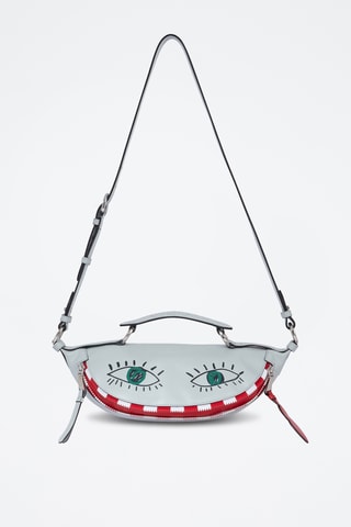 Sac bandoulière en cuir Origami - Gris