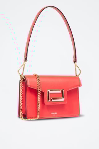Sac porté épaule en cuir Angele de Lancel - Rouge et doré