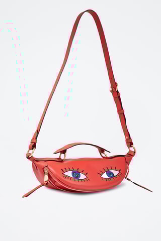 Sac bandoulière en cuir Origami - Rouge