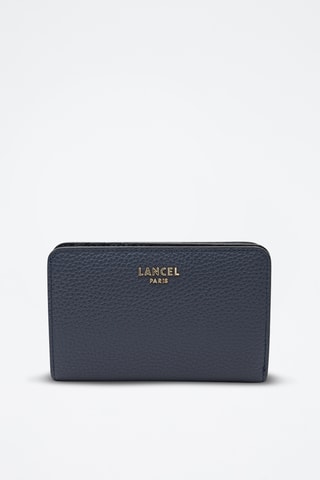 Portefeuille en <b>cuir</b> Lettrines - Bleu foncé