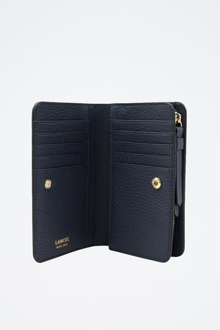 Portefeuille en <b>cuir</b> Lettrines - Bleu foncé