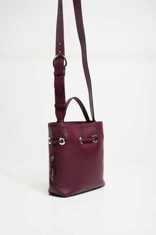 Sac seau en cuir Sacha - Bordeaux