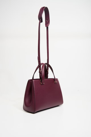 Sac à main en cuir Lettrines - Bordeaux