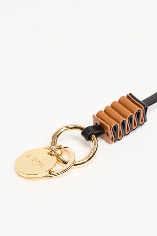 Porte-clés en cuir Origami - Camel et noir