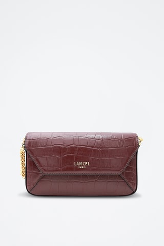 Sac porté épaule en cuir Lettrines - Bordeaux